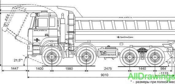 Ural-6563-1110 (Dump truck) truck drawings (figures)